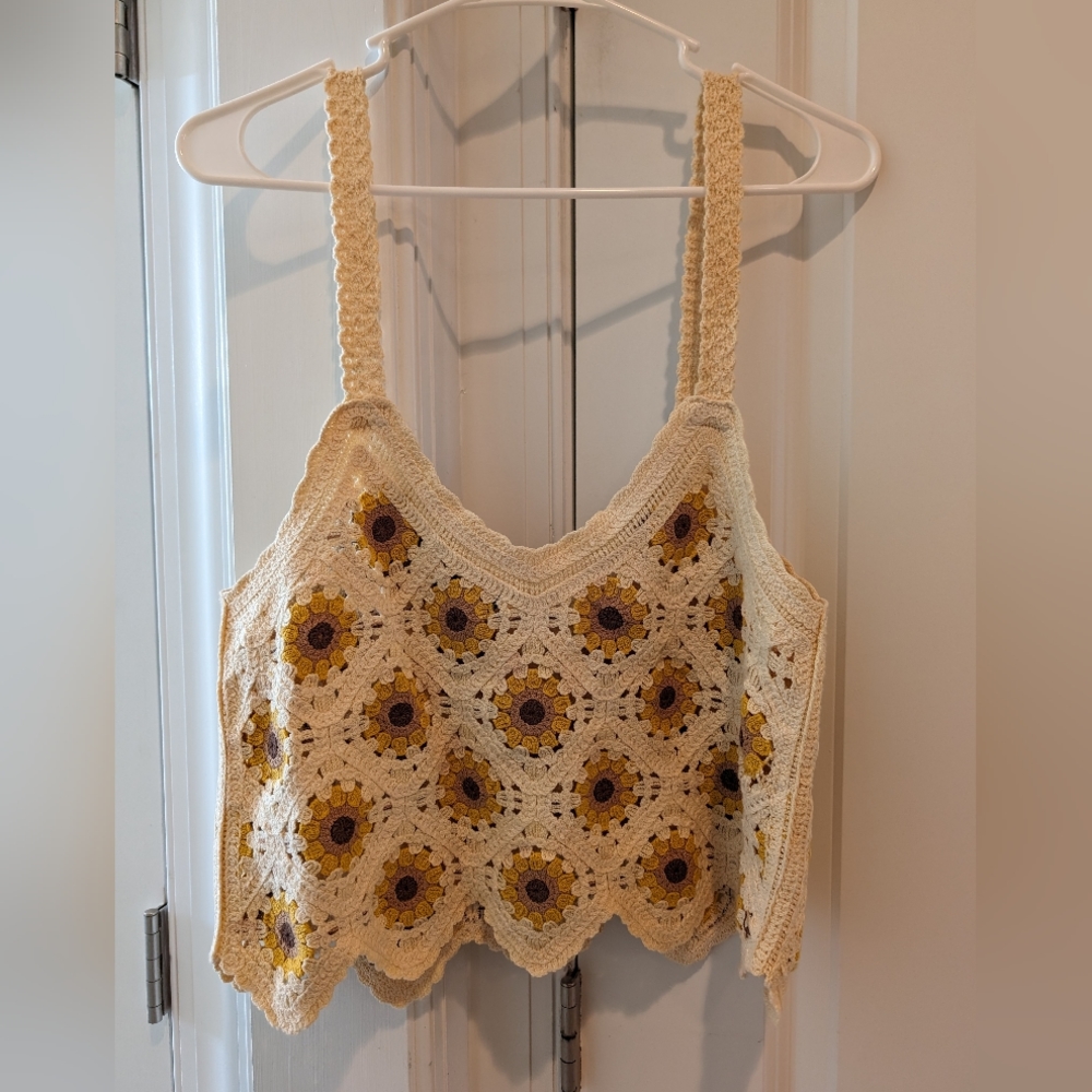 Sunflower Crochet Top S/M